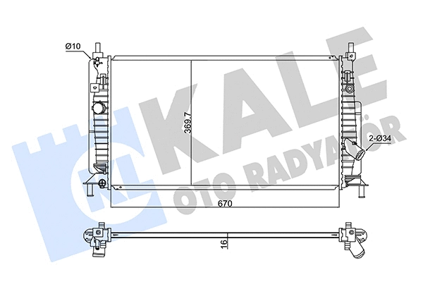 Radiateur, refroidissement du moteur KALE OTO RADYATÖR 347875