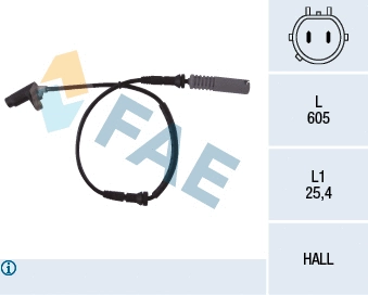 Capteur, vitesse de roue FAE 78042