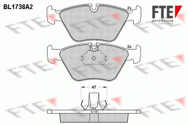Kit de plaquettes de frein, frein à disque FTE 9010322
