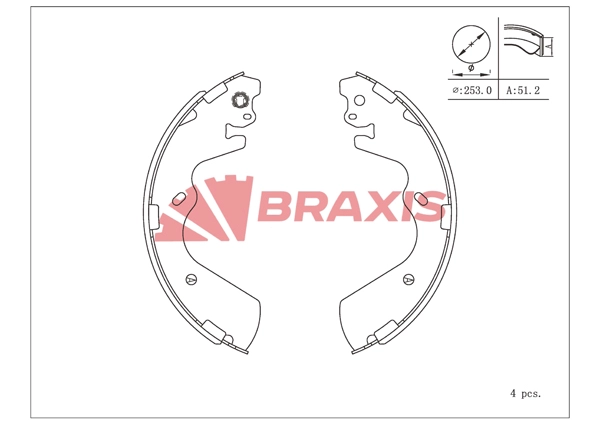 Jeu de mâchoires de frein BRAXIS AC0217