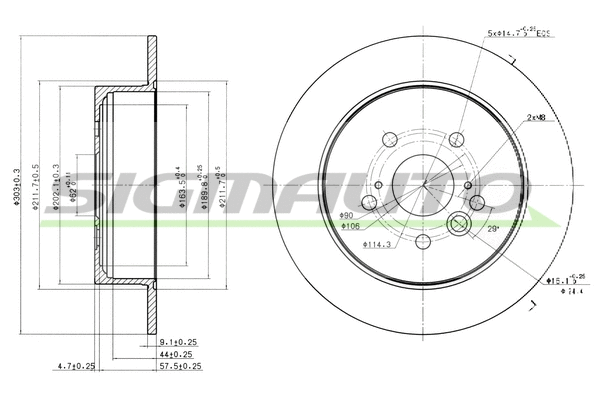 Disque de frein SIGMAUTO DBB486S