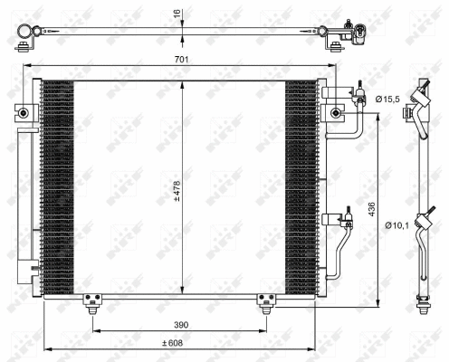 Condenseur, climatisation NRF 350049