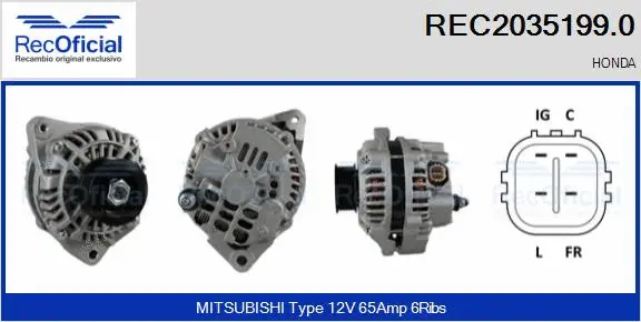 Alternateur RECOFICIAL REC2035199.0