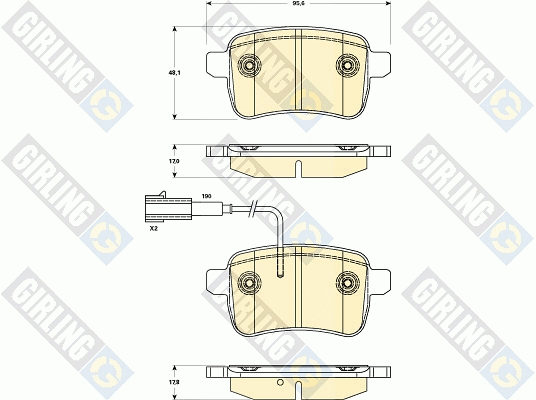 Kit de plaquettes de frein, frein à disque GIRLING 6119054