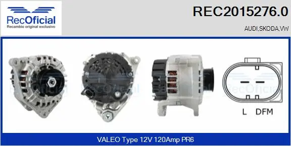 Alternateur RECOFICIAL REC2015276.0