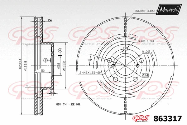 Disque de frein MAXTECH 863317