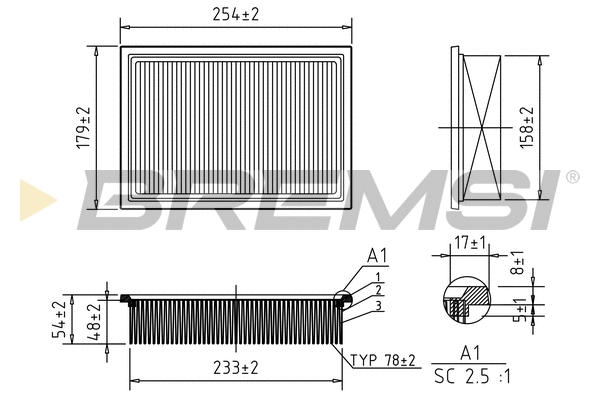 Filtre à air BREMSI FA2303