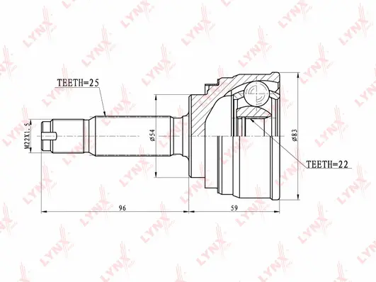 Jeu de joints, arbre de transmission LYNXAUTO CO-5504