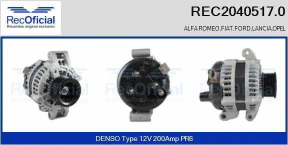 Alternateur RECOFICIAL REC2040517.0
