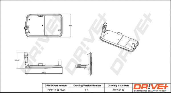 Filtre hydraulique, boîte automatique Dr!ve+ DP1110.14.0040