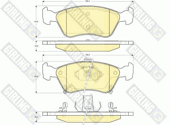 Kit de plaquettes de frein, frein à disque GIRLING 6131632