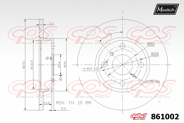 Disque de frein MAXTECH 861002