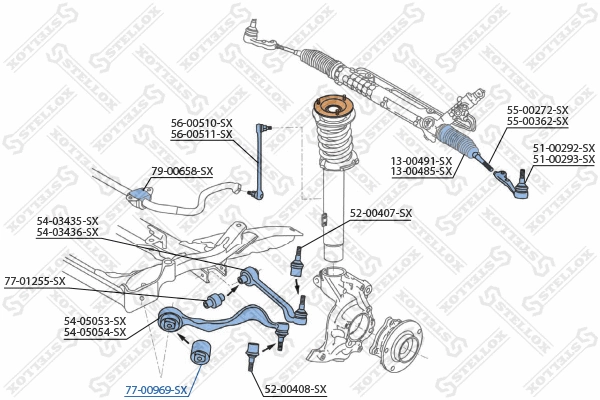 Kit de remise en état, bras de liaison STELLOX 77-00969-SX