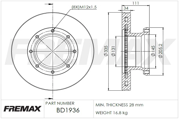 Disque de frein FREMAX BD-1936