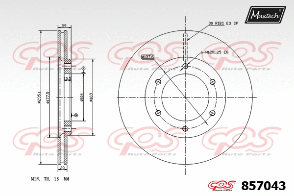 Disque de frein MAXTECH 857043