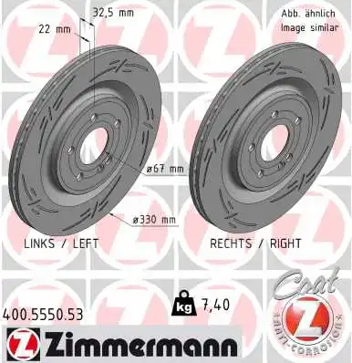 Disque de frein ZIMMERMANN 400.5550.53