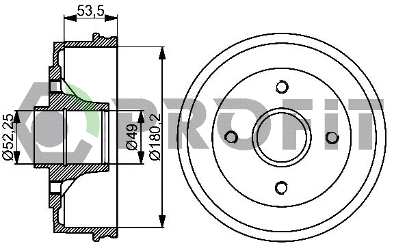 Tambour de frein PROFIT 5020-0075
