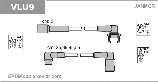Kit de câbles d'allumage JANMOR VLU9