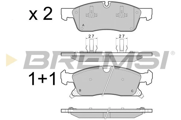 Kit de plaquettes de frein, frein à disque BREMSI BP3460
