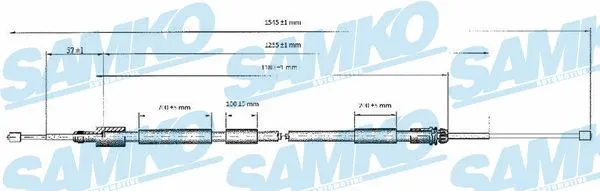 Tirette à câble, frein de stationnement SAMKO C0117B