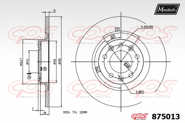 Disque de frein MAXTECH 875013