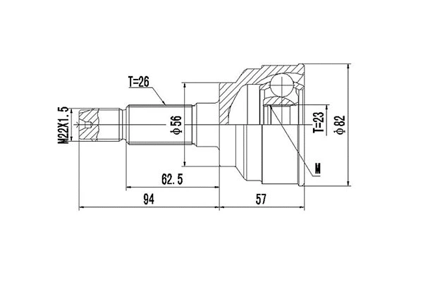 Jeu de joints, arbre de transmission DYNAMATRIX DCV834004