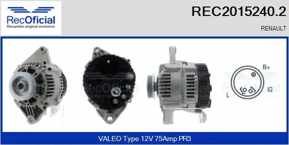 Alternateur RECOFICIAL REC2015240.2