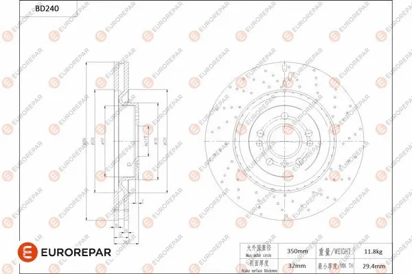 Disque de frein EUROREPAR 1684268280