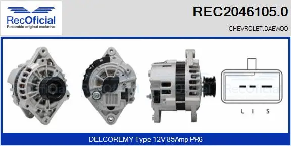 Alternateur RECOFICIAL REC2046105.0