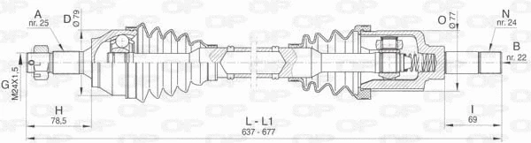 Arbre de transmission OPEN PARTS DRS6467.00