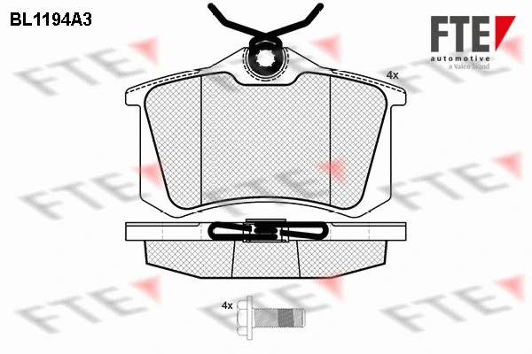 Kit de plaquettes de frein, frein à disque FTE 9010052