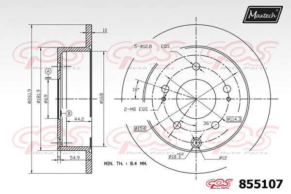 Disque de frein MAXTECH 855107