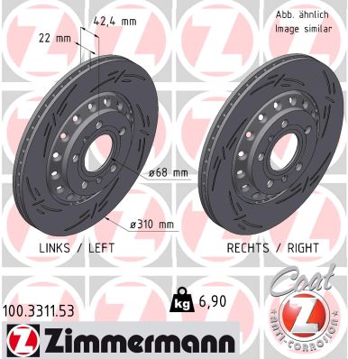 Disque de frein ZIMMERMANN 100.3311.53