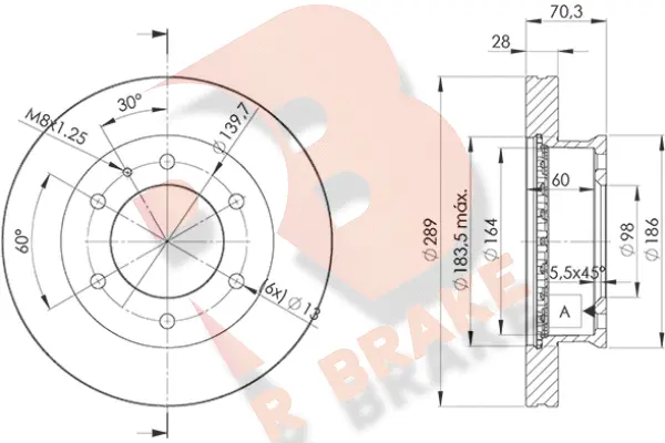 Disque de frein R BRAKE 78RBD26032