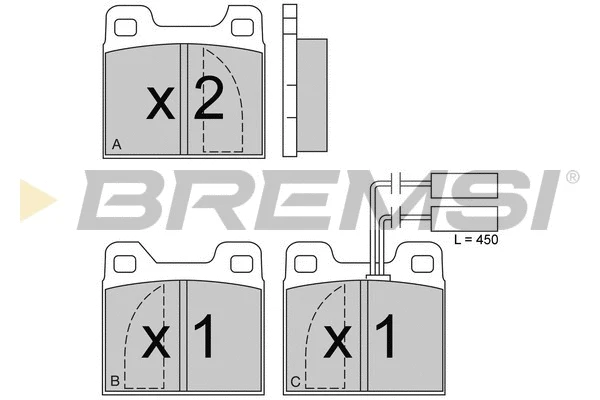 Kit de plaquettes de frein, frein à disque BREMSI BP2225