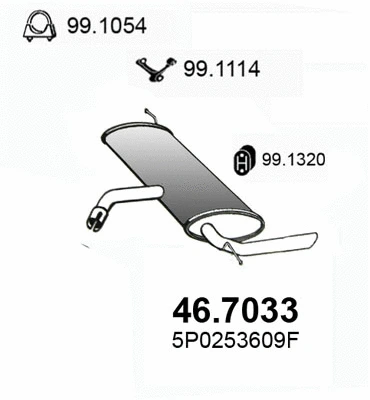 Silencieux arrière ASSO 46.7033