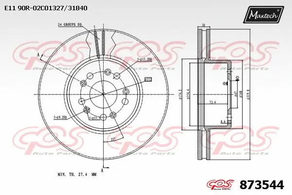 Disque de frein MAXTECH 873544