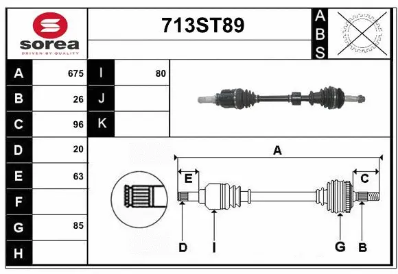 Arbre de transmission STARTCAR 713ST89