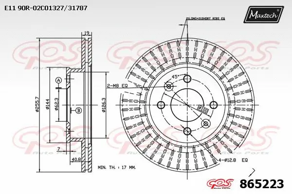 Disque de frein MAXTECH 865223