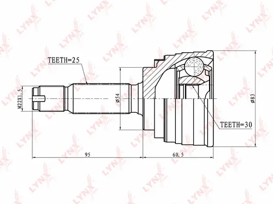 Jeu de joints, arbre de transmission LYNXAUTO CO-5501