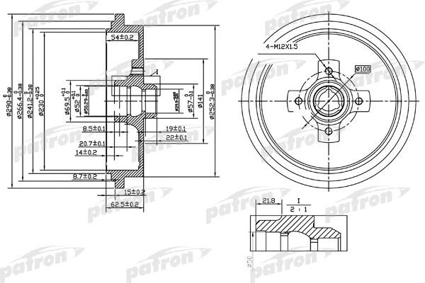 Tambour de frein PATRON PDR1192