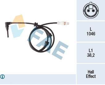 Capteur, vitesse de roue FAE 78264