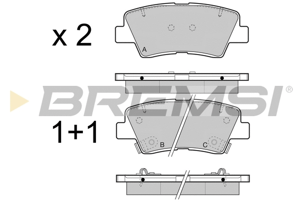 Kit de plaquettes de frein, frein à disque BREMSI BP3471