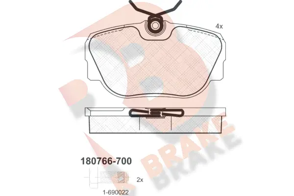 Kit de plaquettes de frein, frein à disque R BRAKE RB0766-700
