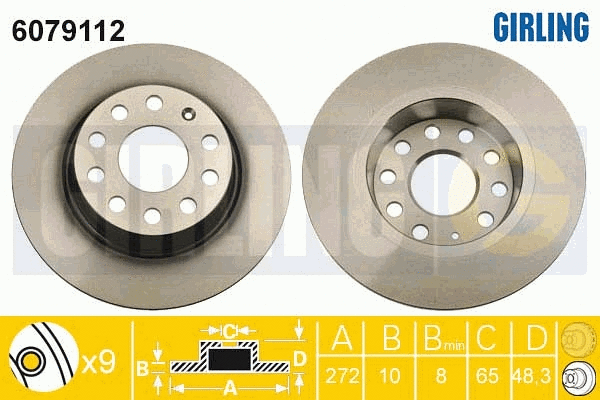 Disque de frein GIRLING 6079112