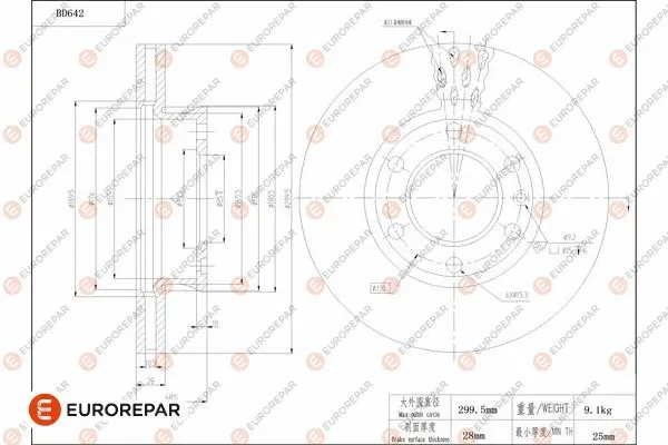 Disque de frein EUROREPAR 1684308480