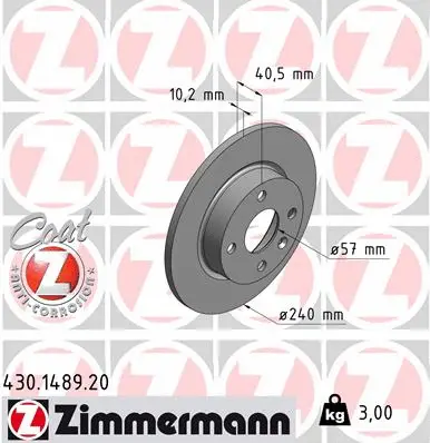 Disque de frein ZIMMERMANN 430.1489.20