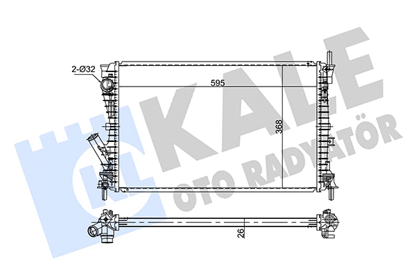 Radiateur, refroidissement du moteur KALE OTO RADYATÖR 354260