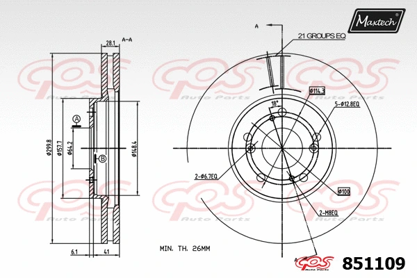 Disque de frein MAXTECH 851109