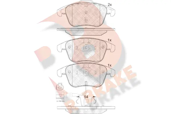 Kit de plaquettes de frein, frein à disque R BRAKE RB1923
